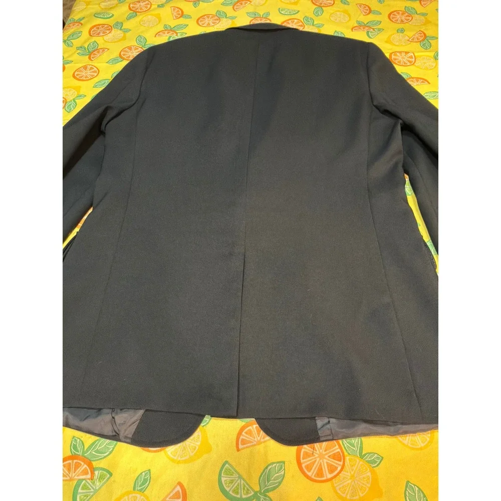 Edwards Blazer Mens‎ 44L Navy Blue Gold Button Sport Coat Made in USA